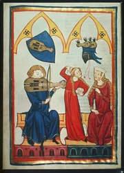 Fiddler from the Codex Manesse, c.1300-40